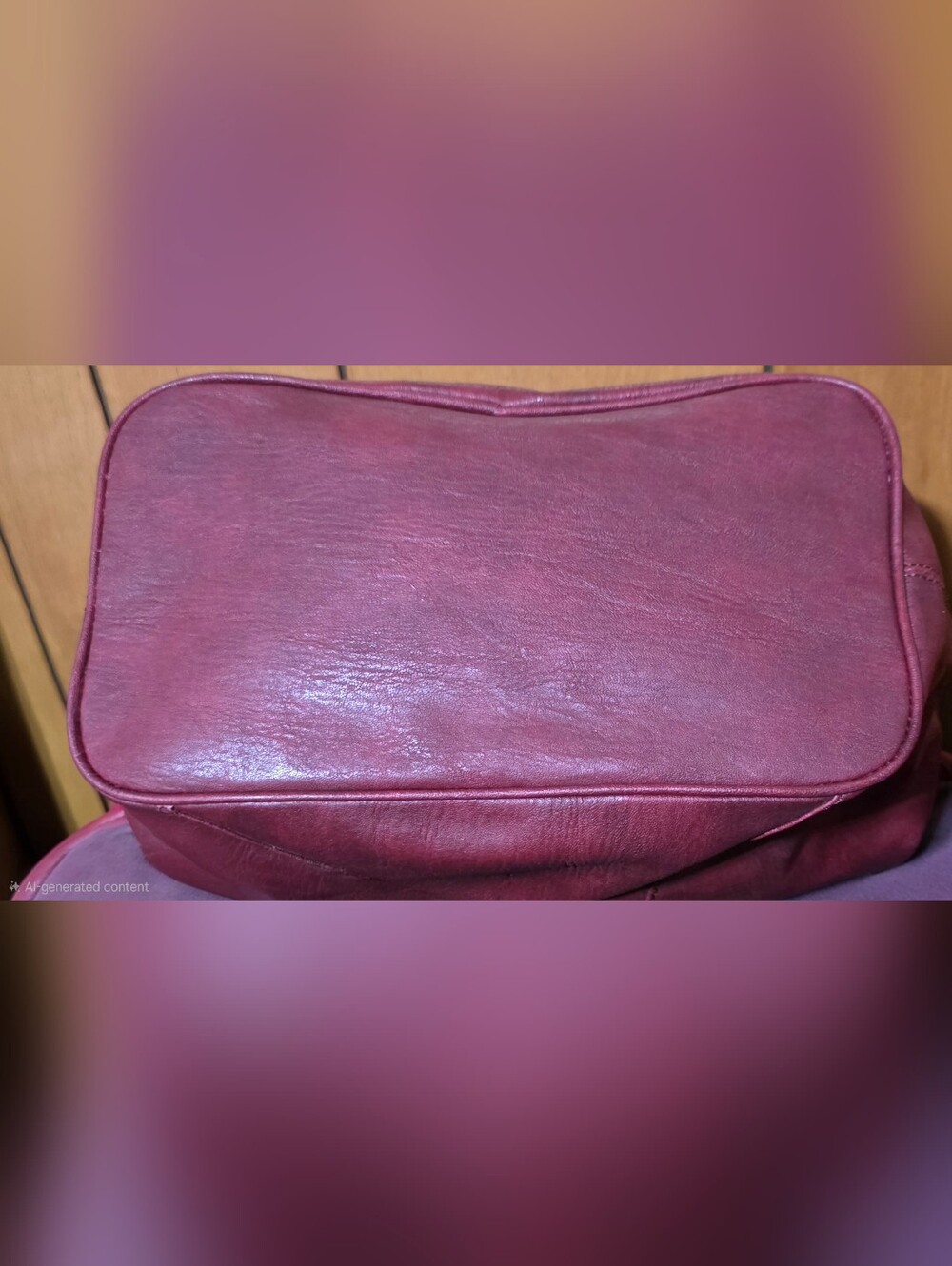 Jessica Simpson Vintage Burgundy Faux Leather Crimson Bow-Front Shoulder Bag - Picture 7 of 7